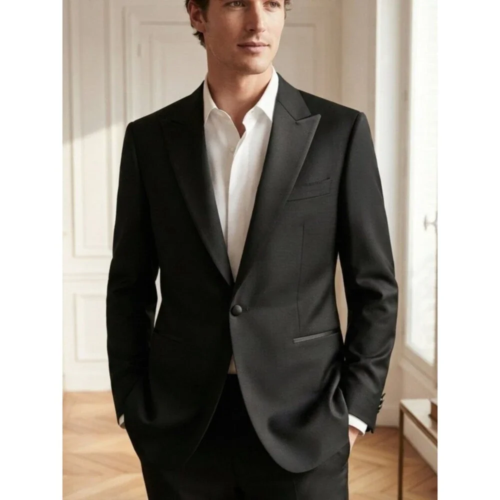 First Nighter Formal Wear Classic Men's Black Tux Blazer Size 42L